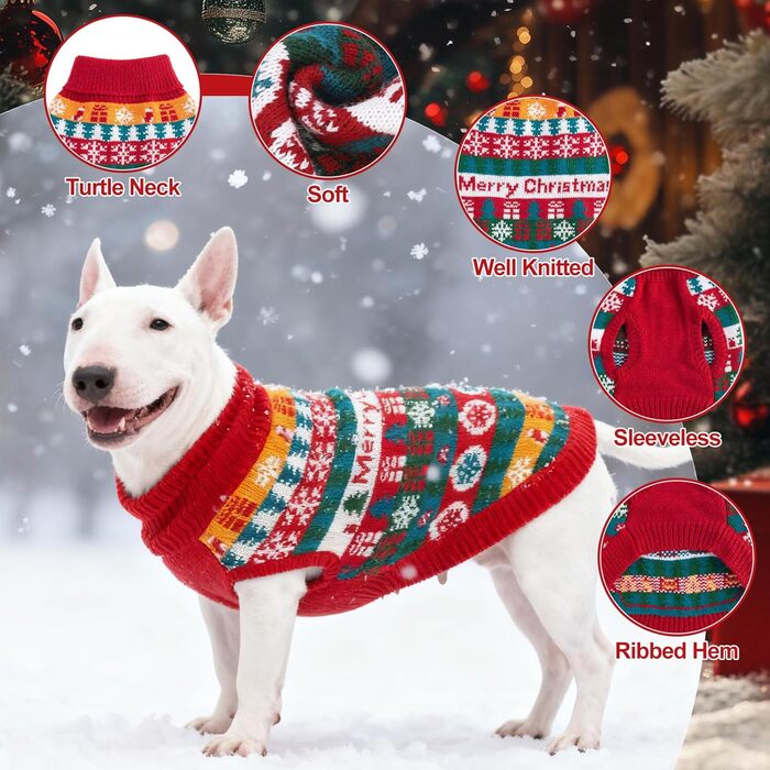 Пуловер для собак EXPAWLORER на Новий Рік: теплий, модний, для малих, середніх та великих собак, XL