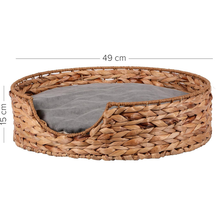 Кругле ліжко для собак та котів UNUS Animals з подушкою, діаметр 49 см