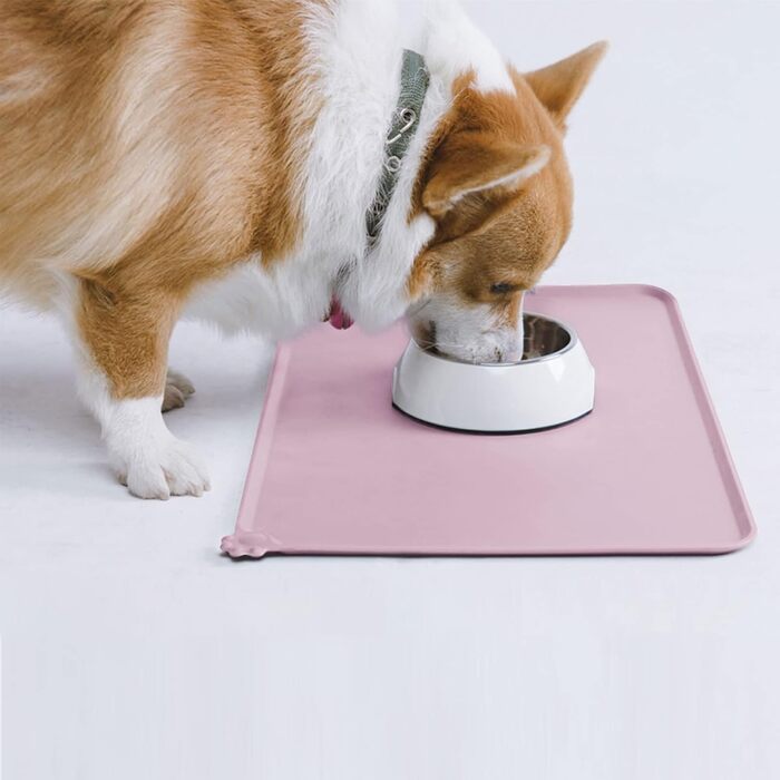 Силіконовий килимок для годування собак та котів AUDWUD, водонепроникний, антиковзкий, 47x30 см, персиково-рожевий
