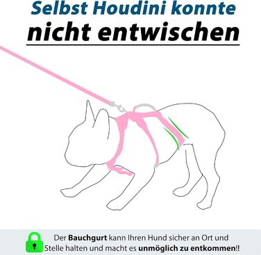 Нашийник для собак Wuffley з повідком, безпечний нашийник від вислизання, анти-тяговий нашийник з ручкою та світловідбиваючими елементами, легкий, регульований нашийник для середніх собак (рожевий, XS) Дуже маленький рожевий