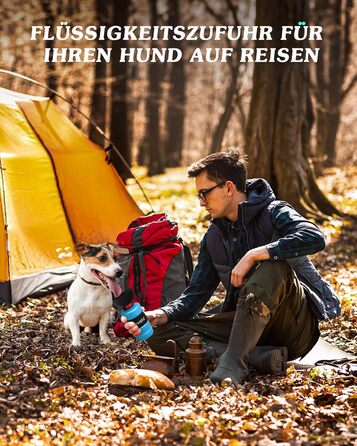 Складана пляшка для води для собак Lesotc 1000 мл, витоку немає, блакитна