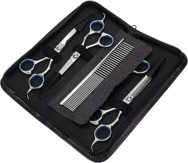 Набір професійних ножиць для грумінгу собак та котів - 6 шт.