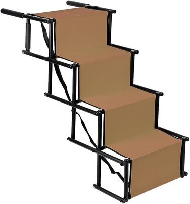 Рампа для собак Homewell - розкладна, до 70 кг, регульована, для маленьких, середніх та великих собак, легка у зберіганні (колір: коричневий)