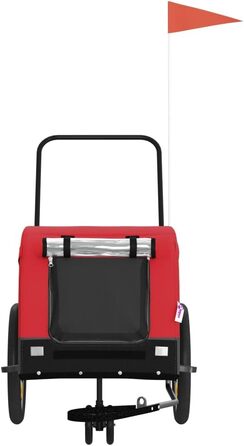 Причіп для собак Fasba: велосипедний причіп для тварин з відбивачами, прапором, червоно-чорний, оксфордська тканина та метал