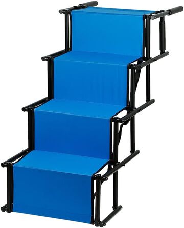 Рампа для собак, сходинки для домашніх тварин, складана авторампа для собак, 101 x 76 x 47 см (Блакитна)