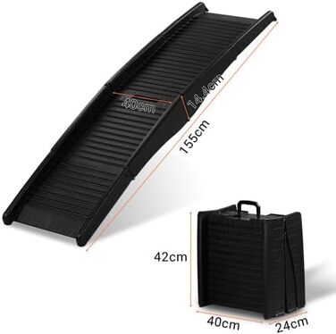 Сходинка для собак LEADZM, складана, до 50 кг, для багажника авто, 150x40 см, чорна