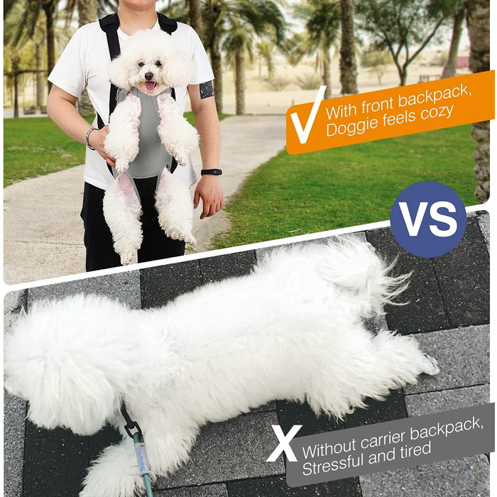 Рюкзак-переноска для тварин Pawaboo, регульований, сірий, для собак та котів середніх розмірів