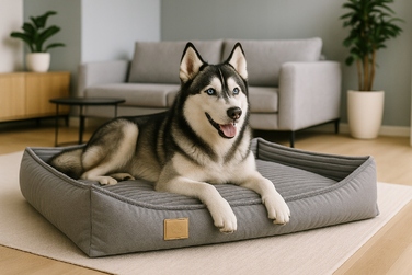 Плюшевий диван для собак Odol, сірий, 120 см x 80 см