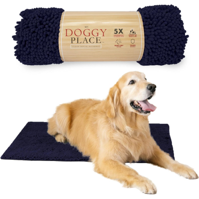 Килимок для лап собак My Doggy Place - швидковисихаючий, надпоглинаючий, великий (36 x 26 дюймів, 91 x 66 x 3 см, блакитний)