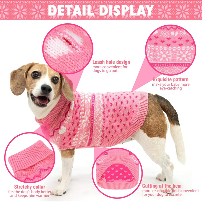 Пуловер для собак SCENEREAL: теплий, стильний, з коміром-гетром. Ідеальний для зими, свят та відпочинку. Підходить для собак різних розмірів (S, M, L).