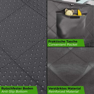 Захист для багажника автомобіля BELISY для собак: водовідштовхувальний килимок з захистом бокових стінок та краю вантажного відсіку, антиковзаюча поверхня, 185 x 101 x 35 см. Преміум якість, універсальний розмір.