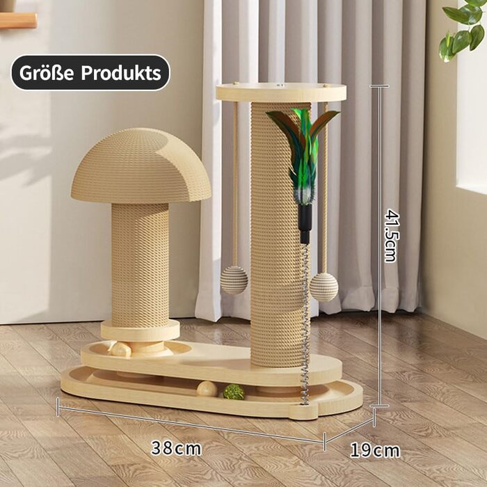 Інтерактивна дерев'яна іграшка для котів Anyingkai 4-в-1: карусель, куля, розвиваюча іграшка для котів