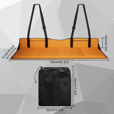 Розширювач для заднього сидіння автомобіля, розкладна платформа для сну, універсальний для SUV, MPV та компактних авто (оранжевий, шкіра)