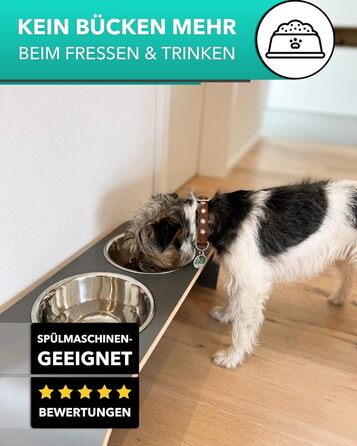 Набір мисок для собак MilaCasa - 2 шт., підняті миски для корму, сірий, для собак