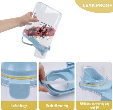 Контейнер для корму для собак 2.8L, водонепроникний, BPA-free, прозорий, зелений