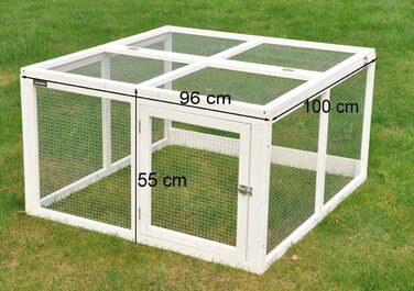 Freilaufgehege Nanook Jumbo для кроликів - розширення для клітки, 96 x 100 x 55 см, білий