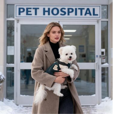 Зимовий теплий одяг для собак - куртка з отвором для шлейки, для малих та середніх порід, зелено-білий колір