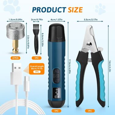 Точилка для кігтів собак та котів з LED-підсвічуванням, 5 ступенів, для великих, середніх та малих порід