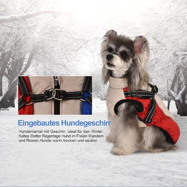 Водонепроникний жилет для собак - теплий зимовий жилет для собак, підходить для цуценят та великих собак (L, XL)