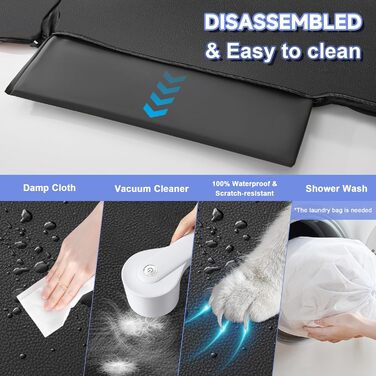 Захисний чохол на сидіння для собак Dorifine з PU-шкіри для заднього сидіння автомобіля. Підходить для собак вагою до 180 кг, 100% водонепроникний, стійкий до подряпин та ковзання. Розмір M (132 x 63 см).