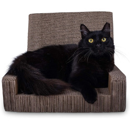 Лежак-дряпка для котів Purrfect Sofa Luxe з товстого гофрокартону, двосторонній, з котячою м'ятою