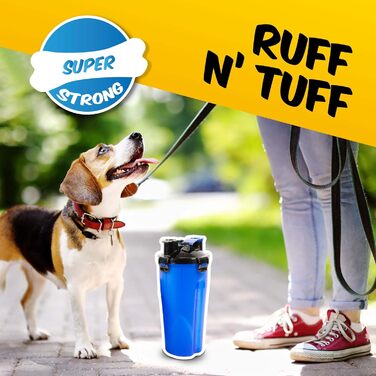 Водяна пляшка для собак PawPride 2-в-1 з двома мисками, вилкауф-система, для прогулянок, подорожей, кемпінгу та хатнього використання