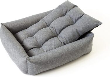 Водонепроникне ліжко для собак - ліжка для маленьких та великих собак - ліжко для собак з неслизьким дном - кошик для собак, корзинка для собак 65x55x16 сірий льон 65x55x16 сіре лляне полотно