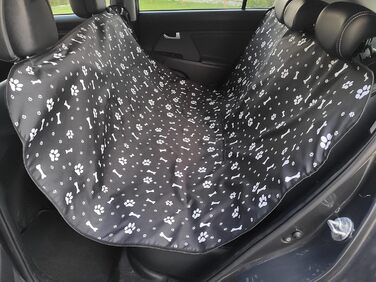 Водонепроникний захисний килимок для автомобіля для собак та котів 137x153 см (3 кістки, чорний)