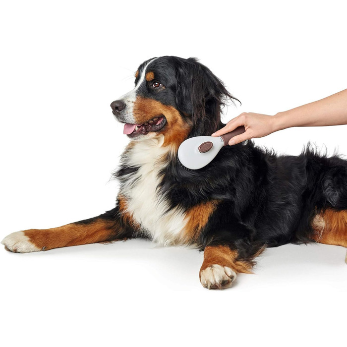 HUNTER SPA щітка для грумінгу самоочисна, для собак, 22,5 x 8,0 см, L, сіра / коричнева (19 см)