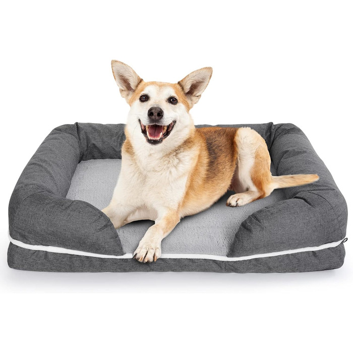 Ортопедичне ліжко для собак та котів з memory foam, розмір M, знімний водонепроникний чохол