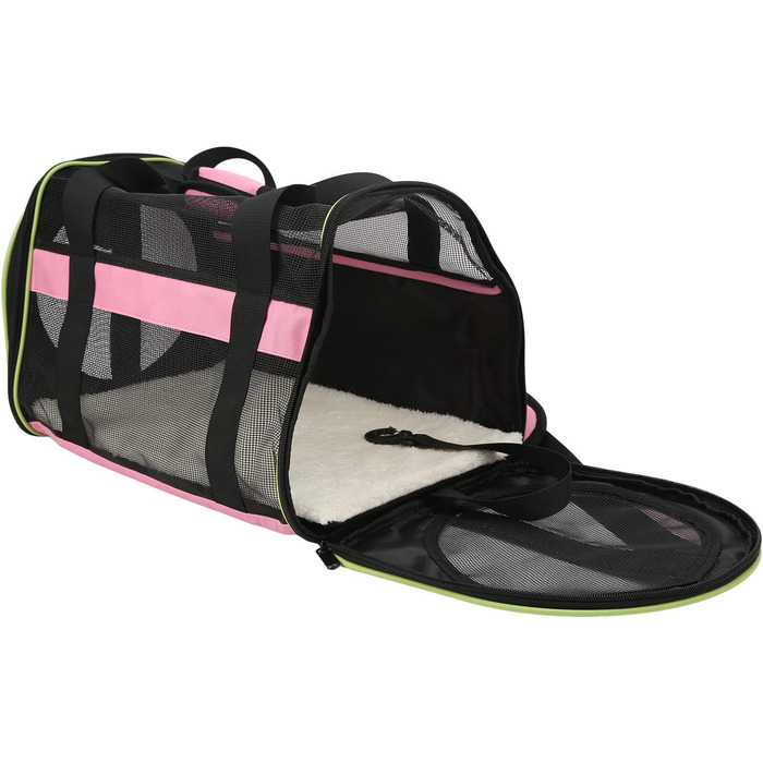 Сумка-переноска для тварин Cloimei Premium 600D Nylon, рожева, для подорожей, з вентиляцією, регульований ремінь