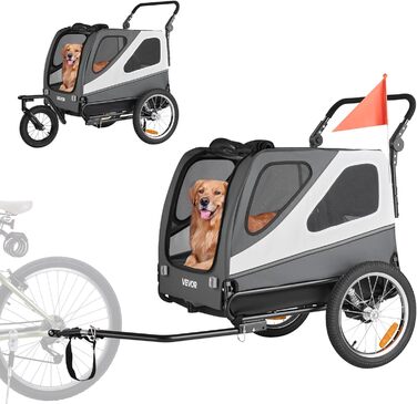 Велосипедний відсік для тварин VEVOR - для маленьких та великих собак, складаний, з колесами