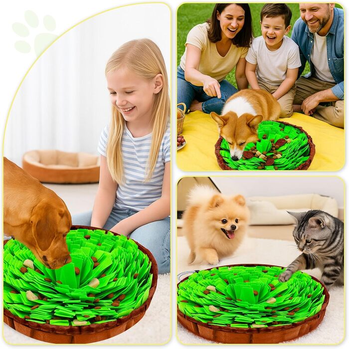 Schnüffelmatte для собак великих порід та силіконова липка поверхня, інтерактивна іграшка-головоломка, щоб зайняти, розвинути когнітивні навички та повільне годування. Комплект: 2 килимки для нюхання (76,2 x 45,7 см та 48,3 x 48,3 см) + 1 липка поверхня (