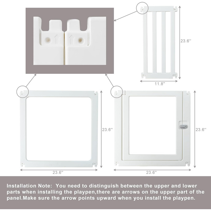 Laufstall для собак та цуценят WOOQOTT: безпечний загін з прозорими панелями, 61 см