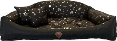 Ортопедичне собаче ліжко Dogs4Life: м'яке, миється, для маленьких, середніх та великих собак (M, Золоті Лапки)
