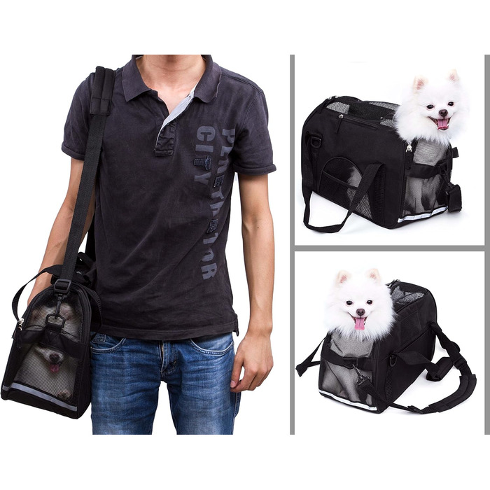 Транспортна переноска для тварин: для собак та котів Comfort Airline, чорна