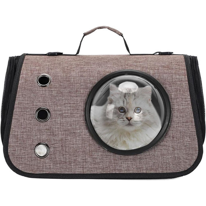 Транспортна сумка для кота/собаки: переноска для кота, переноска для собаки, дорожній аксесуар для тварин, складана переноска для маленьких та середніх котів/собак (Сірий)