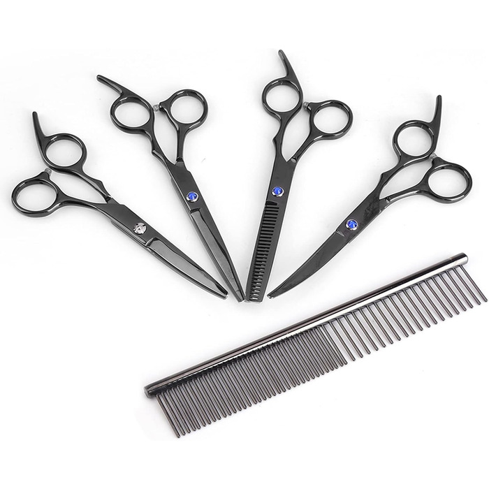 Ножиці для собак, ножиці для грумінгу домашніх тварин, чорні, для собак та котів
