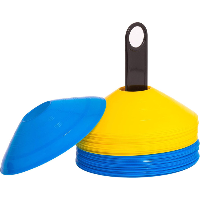 Набір навчальних дисків 8LevelUp: 40 штук (20 жовтих та 20 синіх), для футболу, кінного спорту, дресирування собак та коней, агіліті для собак