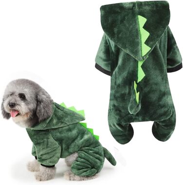 Костюм для собак - динозавр (3 шт.) FRCOLOR, теплий матеріал, для фотосесій та свят