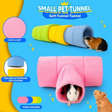 Туннель для морських свинок ONEJU, 2-сторонній, для гри та відпочинку, миється, з блискавкою, для зберігання, кольоровий