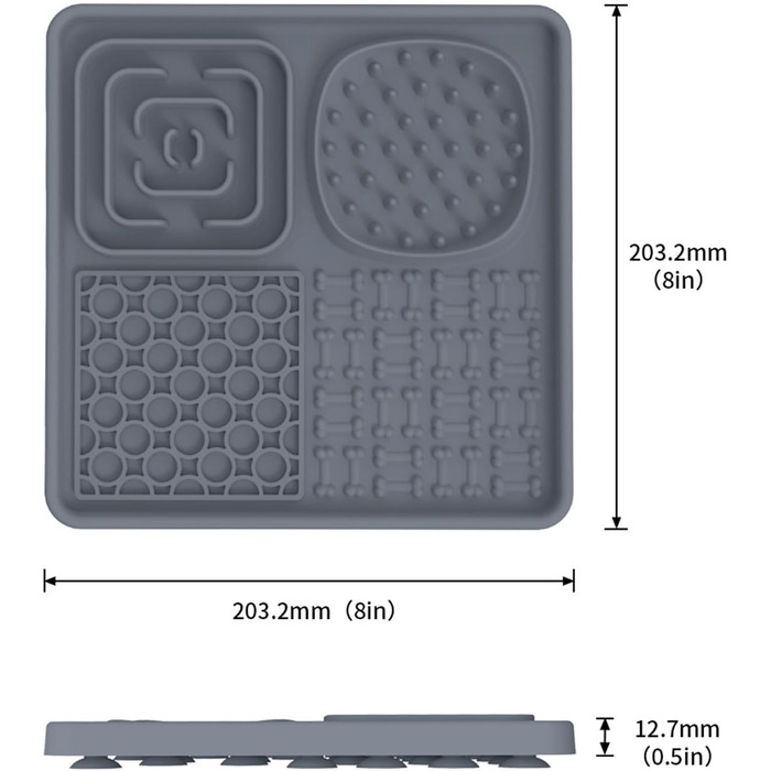 Лежак-іграшка для собак та котів з силікону, 20 см, повільний годівник, з лопаткою, чорний