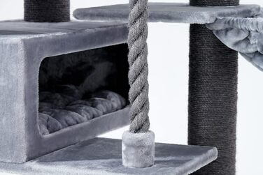Дряпак Petrebels Turnpike XXL 200 см для великих котів, товсті стовпи Ø15 см, Maine Coon, сірий, 76x76x200 см