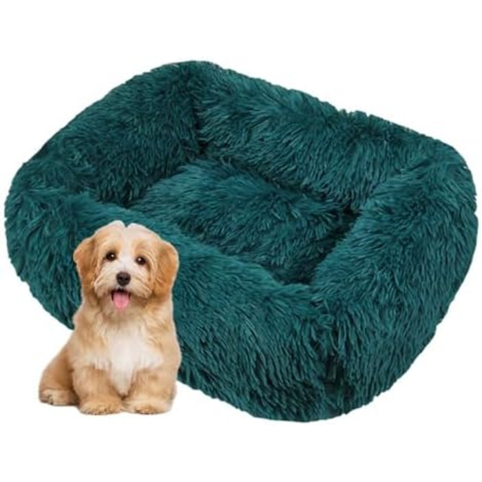 Килимок для собак та котів прямокутної форми, макаронний колір, великий, плюшевий, зручний, для цуценят, домашніх тварин (M, темно-зелений)