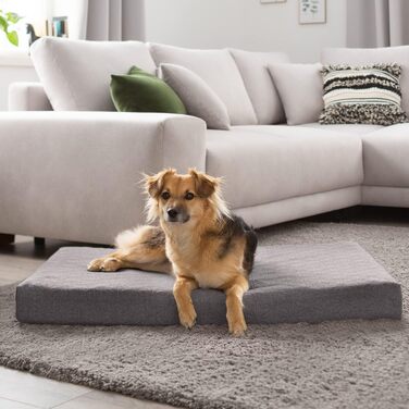 Ортопедичне ліжко для собак знімний чохол, можна прати, вибір кольору та розміру (M, світло-сірий)