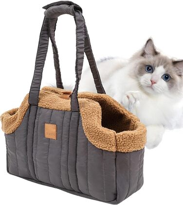 Сумка-переноска для цуценят та собак | Сумка для собак | Стильна та легка переноска для домашніх тварин для подорожей | Переноска для котів | Сумка для собак та котів з комфортним дизайном | Переноска для домашніх тварин сірого кольору