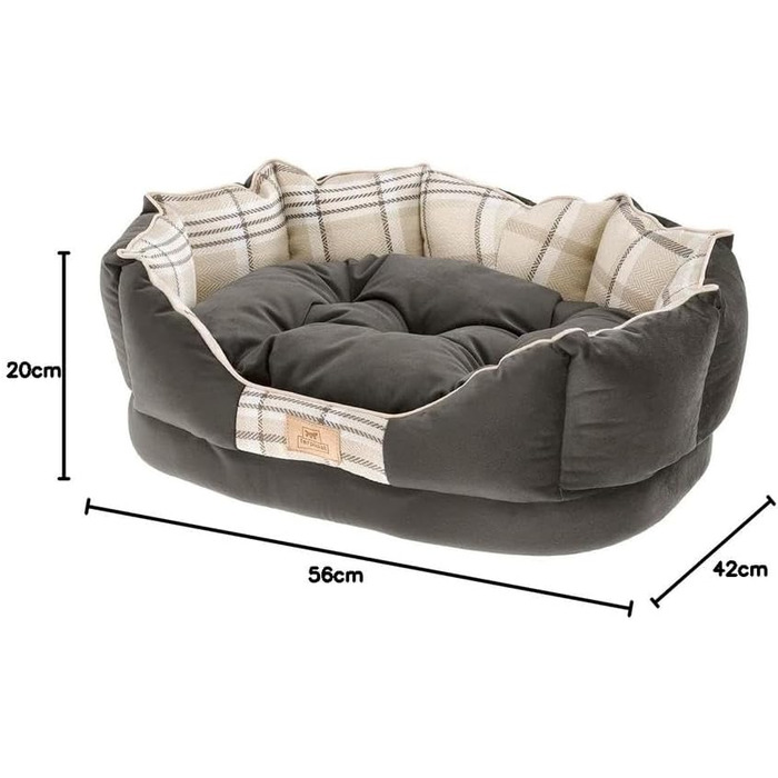 Клітка-лежанка для собак та котів Ferplast Charles, коричнево-чорна, з подушкою, 56 x 42 x 20 см