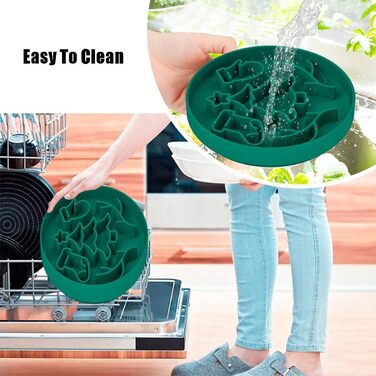 Миска для собак Slow Feeder з присосками, силіконовий килимок протиковзкий, запобігає ковтання, корисна, нетоксична (Зелений)