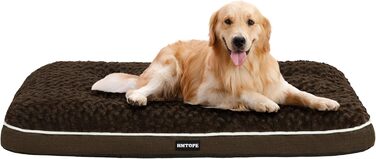 Ортопедичне ліжко для собак, матрац для собак з двошаровим дизайном, миється, знімний кошик для собак, 105 см для середніх собак, коричневий L 105 x B 69 x H 12 см Коричневий