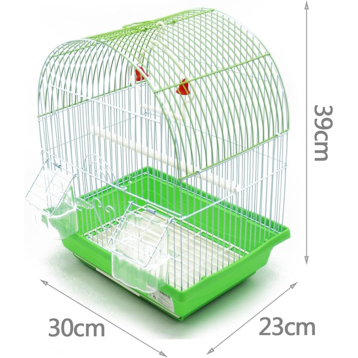 Клітка для птахів BPS металева з годівницею та гойдалкою, 30 x 23 x 39 см, BPS-1160